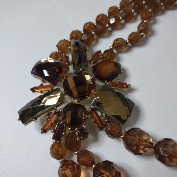 Pretty Asymmetrical Plastic Bead Layered Necklace 20 Inches Long - Picture 4 of 16